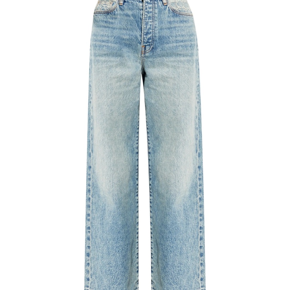 AMIRI Blue Flare Wide Leg Jeans